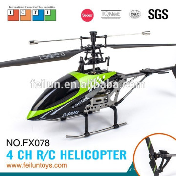 44CM aluminio aleación 2.4G sola lámina qs8006 helicóptero 4CH rc con el girocompás